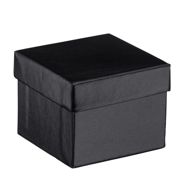 Premium suede ring clip box with ornate interior, magnetic closure, and custom logo embossing for jewelry brands