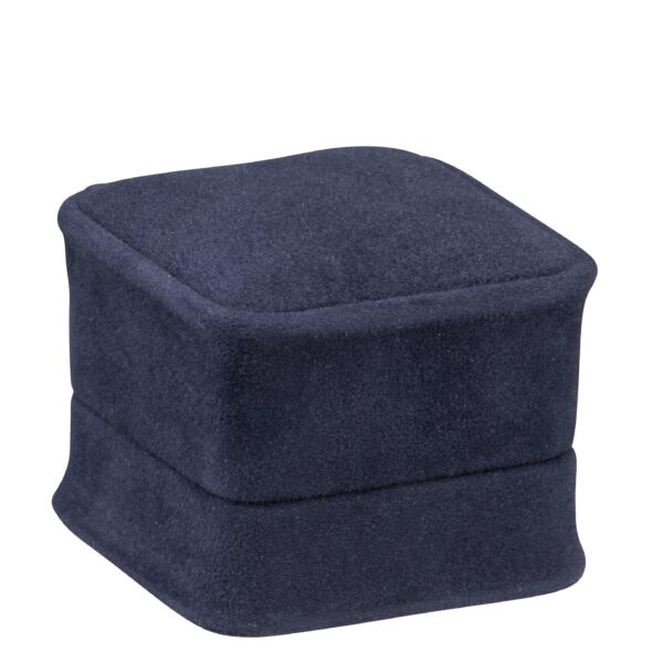 Premium Suede Ring Box – Custom Ornate Collection Luxury custom suede ring box with embossed logo, ornate branding, protective foam insert for engagement rings