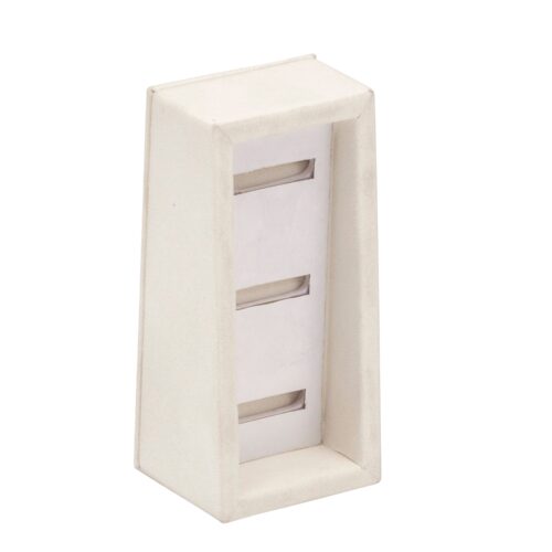 Premium Suede Vertical 3-Ring Display Box - Custom Jewelry Packaging Premium suede vertical 3-ring display box with soft padding for custom jewelry packaging