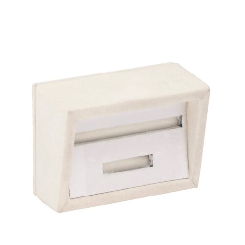 Premium suede 3-ring jewelry display box with custom logo embossing, velvet padding, and elegant gift packaging for retail brands