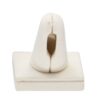 Luxury suede single-finger ring display stand with custom branding for jewelry retail packaging