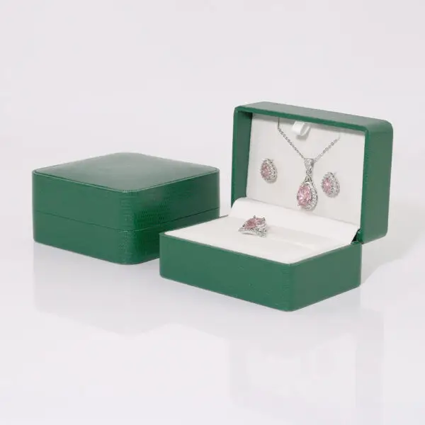 Custom eco-friendly travel jewelry organizer box with customizable branding and foam inserts