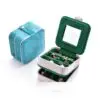 Double-Layer Velvet Travel Jewelry Box – Custom Color-Block OEM Wholesale Custom double-layer velvet travel jewelry box with color-block compartments and branded logo