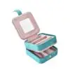 Double-Layer Velvet Travel Jewelry Box – Custom Color-Block OEM Wholesale Custom double-layer velvet travel jewelry box with color-block compartments and branded logo