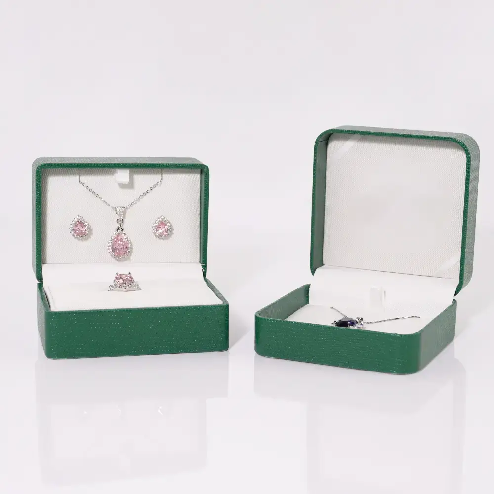 Eco-friendly custom travel jewelry box with compartments, padding, and branded customization options