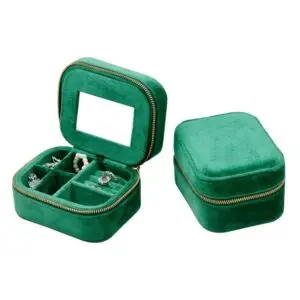 Custom Green Velvet Travel Jewelry Case – Wholesale OEM