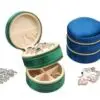 Custom Double-Layer Zipper Travel Jewelry Organizer Box Double-layer zipper travel jewelry organizer with secure compartments for rings, necklaces, earrings, and bracelets