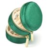 Double-layer zipper travel jewelry organizer with secure compartments for rings, necklaces, earrings, and bracelets