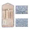 Foldable travel jewelry organizer roll with custom embroidered logo, multiple compartments for rings bracelets necklaces