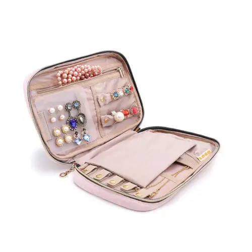 Branded Travel Jewelry Organizer Roll Case – Wholesale OEM Packaging Premium custom branded travel jewelry organizer roll case with compartments and eco-friendly materials