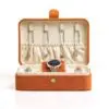 Custom rectangle travel watch and jewelry box with compartments and foam inserts for portable luxury packaging