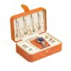 Custom rectangle travel watch and jewelry box with compartments and foam inserts for portable luxury packaging