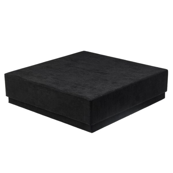 Premium ultrasuede earring box with custom logo printing and luxury presentation