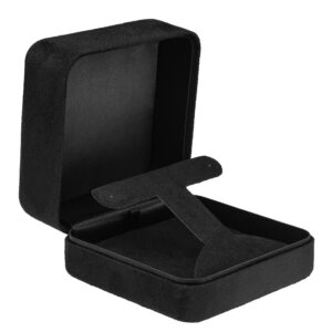Premium ultrasuede jewelry box with custom logo branding and foam insert
