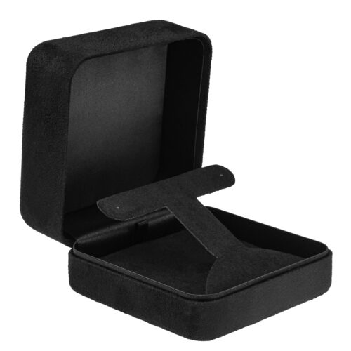 Custom Ultrasuede Premium Jewelry Box – Posh Collection, Luxury Branding Premium ultrasuede jewelry box with custom logo branding and foam insert
