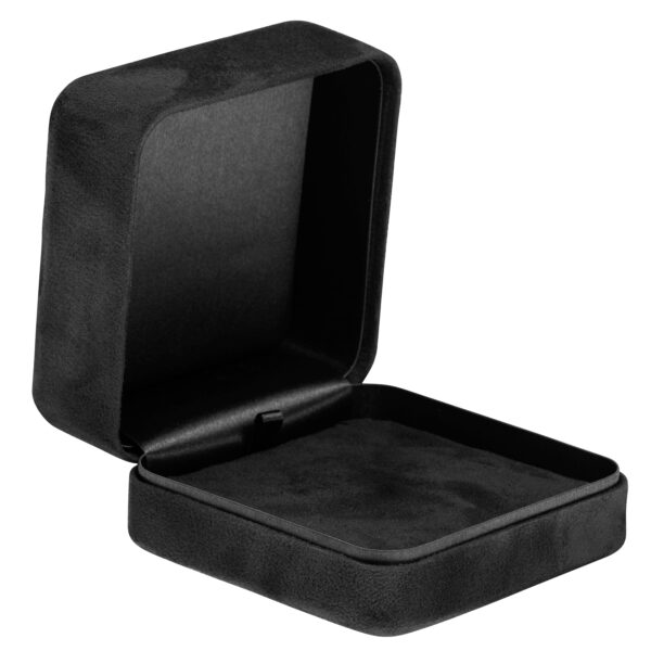 Custom Ultrasuede Premium Jewelry Box – Posh Collection, Luxury Branding Premium ultrasuede jewelry box with custom logo branding and foam insert