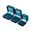 Custom Blue Velour Earring Ring Boxes – Wholesale Packaging Premium blue velour earring and ring boxes with custom insert padding and logo branding