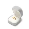Premium custom velvet earring box with personalized gold logo branding and foam insert