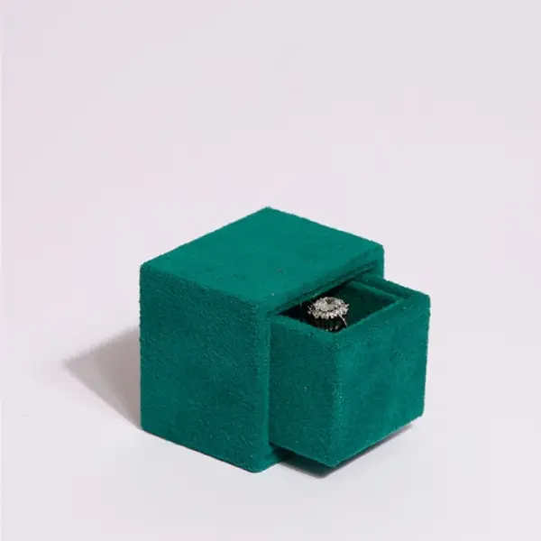 Luxury custom velvet necklace and pendant jewelry box with embossed logo branding and foam insert