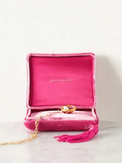 Premium custom velvet travel jewelry box with satin lining, logo branding, and foam insert for jewelry brands