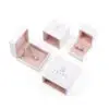 Custom velvet-lined slide drawer jewelry gift boxes with logo printing and removable foam inserts for wholesale packaging