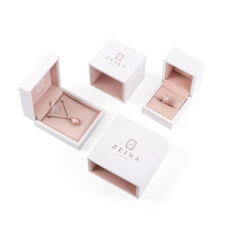 Custom velvet-lined slide drawer jewelry gift boxes with logo printing and removable foam inserts for wholesale packaging