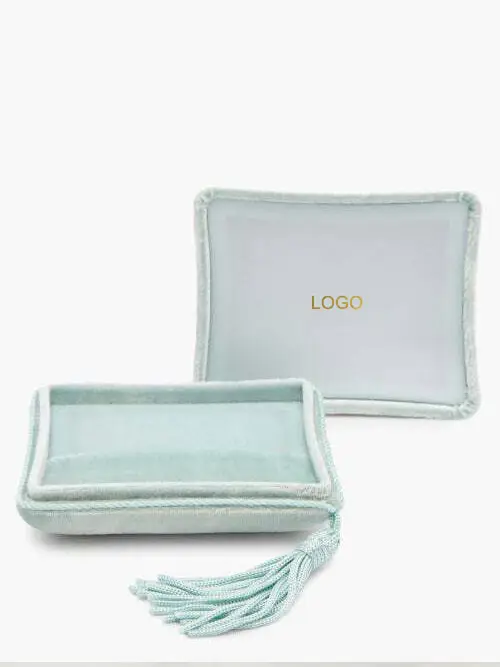 Premium custom velvet travel jewelry box with satin lining, logo branding, and foam insert for jewelry brands
