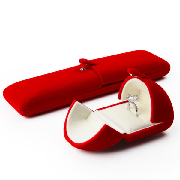 Custom velvet jewelry boxes with logo printing, foam insert, and personalized branding options