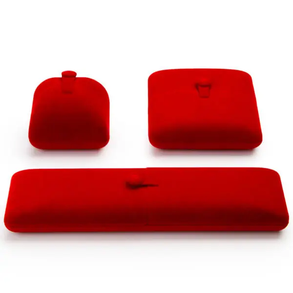 Custom velvet jewelry boxes with logo printing, foam insert, and personalized branding options