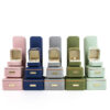 Premium custom velvet jewelry box packaging with soft-touch finish and branded interior foam inserts