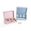 Custom velvet rectangular jewelry display box with soft cushioned interior and full-color logo branding