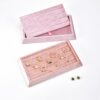 Custom velvet jewelry display trays with compartments and logo branding for retail packaging