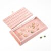 Custom velvet jewelry display trays with compartments and logo branding for retail packaging