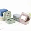 Custom velvet travel jewelry case with integrated mirror and customizable compartments for retail packaging