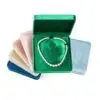 Custom velvet jewelry box for necklaces with personalized logo and pearl finish – B2B wholesale packaging