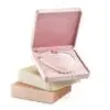 Custom velvet jewelry box for necklaces with personalized logo and pearl finish – B2B wholesale packaging