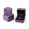 Custom purple velvet necklace and pendant jewelry boxes with gold foil logo, velvet insert, OEM wholesale packaging