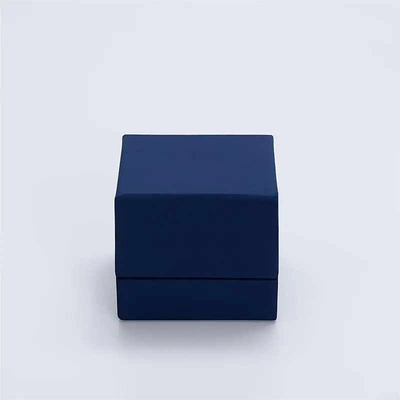 Premium custom velvet engagement ring box with embossed logo and protective foam insert