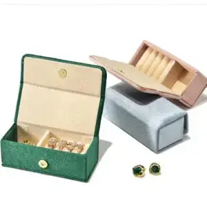 Custom Velvet Ring Travel Jewelry Box with Logo Branding