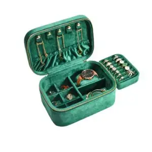 Custom Portable Double-Layer Velvet Travel Jewelry Box