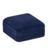 Luxury velveteen double ring box with embossed branding, custom colors, and soft cushioned interior for jewelry retail