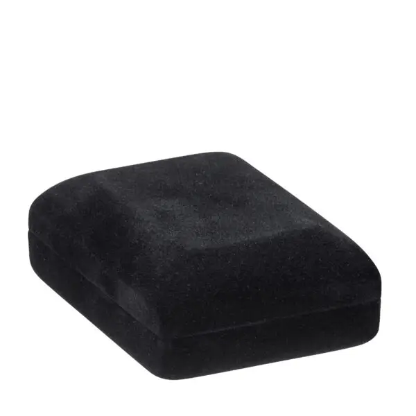 Premium velveteen T-style earring box with custom embossing, foam insert, and branded tissue presentation