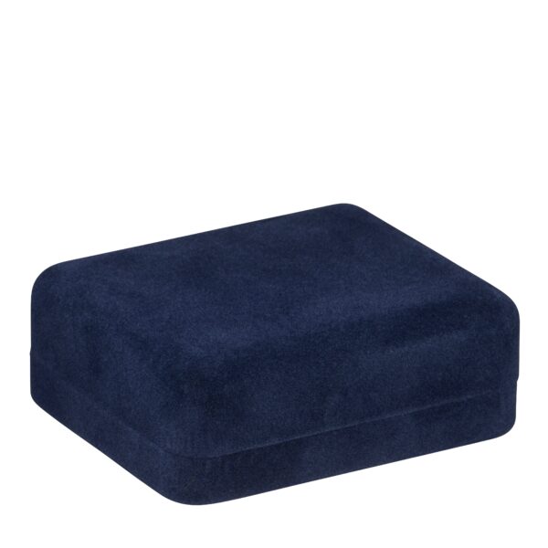 Custom velveteen jewelry box with foam insert, private label branding, jewelry packaging options