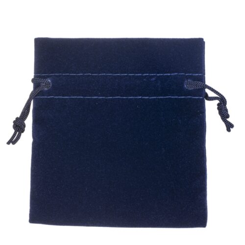 Soft velveteen jewelry pouch medium size with custom logo and branding options for wholesale packaging