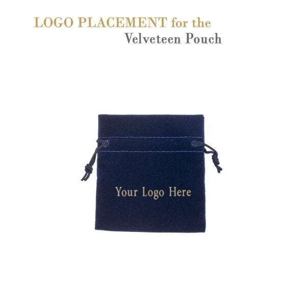 Soft velveteen jewelry pouch medium size with custom logo and branding options for wholesale packaging