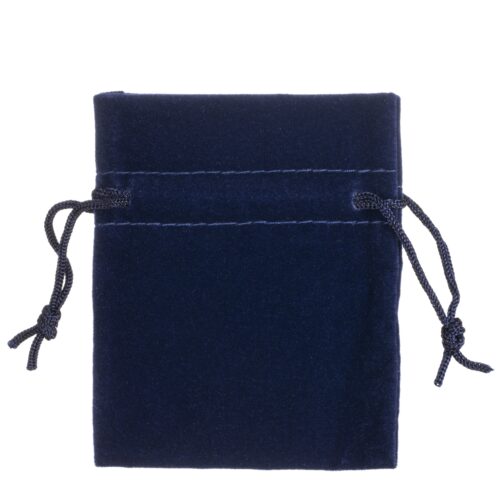Custom small velveteen jewelry pouch with customizable logo and branding options for luxury retail packaging