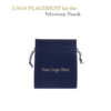 Custom velveteen jewelry pouch with drawstring closure, large size, customizable colors and branding options
