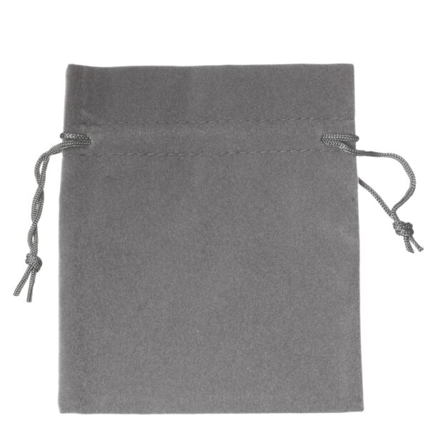 Custom velveteen jewelry pouch with drawstring closure, large size, customizable colors and branding options