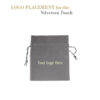 Custom velveteen jewelry pouch with drawstring closure, large size, customizable colors and branding options