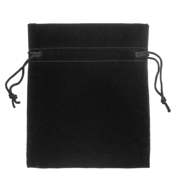 Custom velveteen jewelry pouch with drawstring closure, large size, customizable colors and branding options